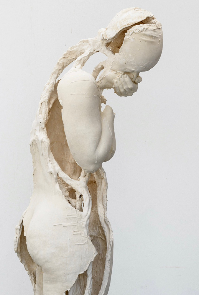 Speak No Evil; Plaster, mixed media