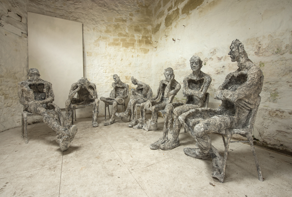 The Waiting Liverpool; plaster, mixed media