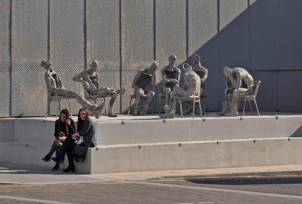 The Waiting Liverpool; plaster, mixed media